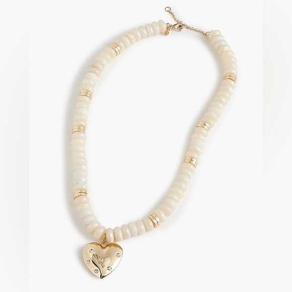 NWT J Crew Factory Beaded pendant necklace Ivory - Picture 9 of 9